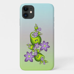 Blumen-Fantasie Flieder-Blumen Grüne Formen Frakta Case-Mate iPhone Hülle