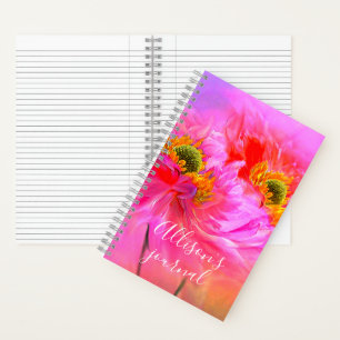 Blumen-Fantasie personalisiertes Tagebuch