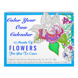 Blumen färben Ihre eigene personalisierte Farbe Kalender