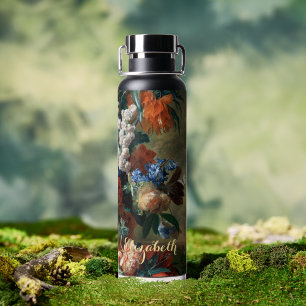 Blumen Faux Gold Monogrammierte Vintage-Blumenkuns Trinkflasche
