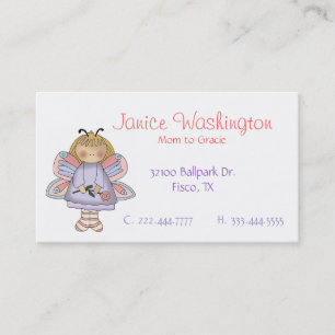 Blumen-feenhafte niedliche Mama-Karte Telefonnummerkarte