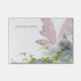 Blumen-Feenkatze purrfect Fantasie Post-it Klebezettel