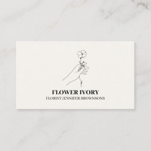 Blumen-Feminines-Event Elfenbein-Beige Visitenkarte