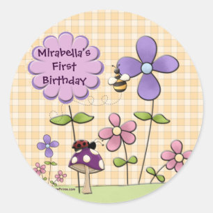 Blumen-Flecken-Aufkleber Runder Aufkleber