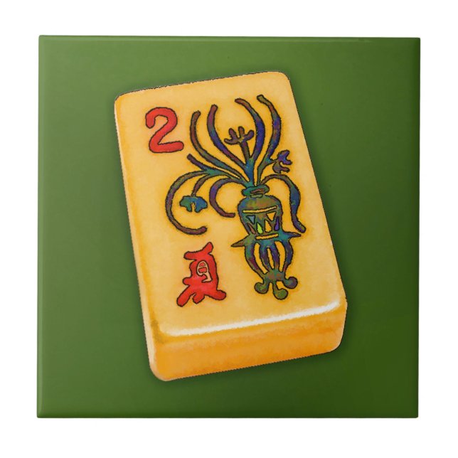 Blumen-Fliese Milliamperestunde Jongg Fliese (Vorderseite)