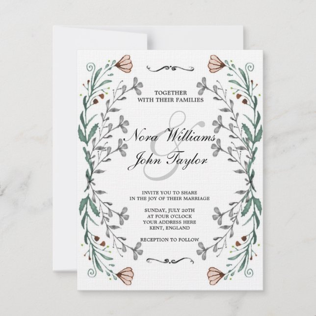 Blumen for Card zu wedding Einladung (Vorderseite)