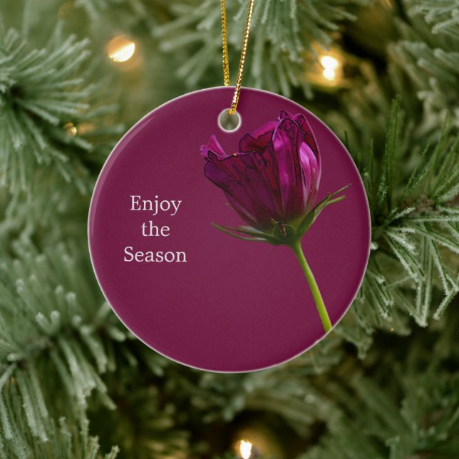 Blumen-Foto-Ornament  Keramik Ornament (Baum)