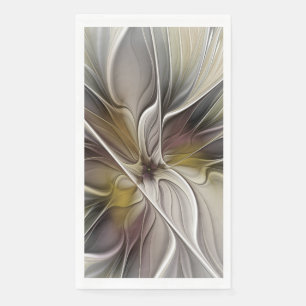 Blumen-Fraktal, Fantasie-Blume mit Erdtönen Serviette