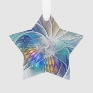 Blumen-Fraktal-Kunst, farbenfrohe abstrakte Blume Ornament