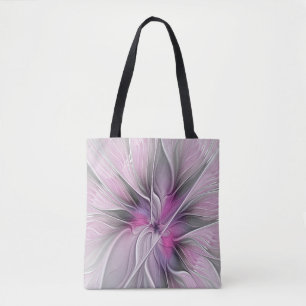 Blumen-Fraktal Moderne Abstrakte Blume Pink Grau
