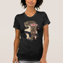 Blumen-Frauen-Porträt-T-Shirt