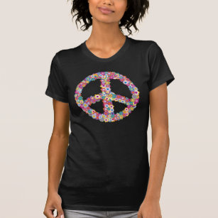 Blumen-Friedenszeichen-T - Shirt