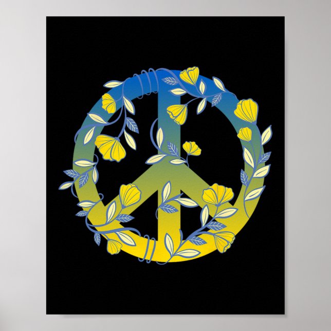 Blumen Friedenszeichen Ukraine  Poster (Vorne)