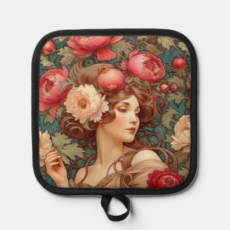 Blumen-Frucht-Frau-Topflappen Topflappen