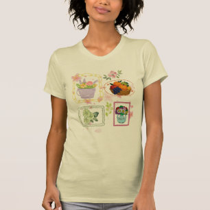 Blumen-Frucht-Illustration T-Shirt