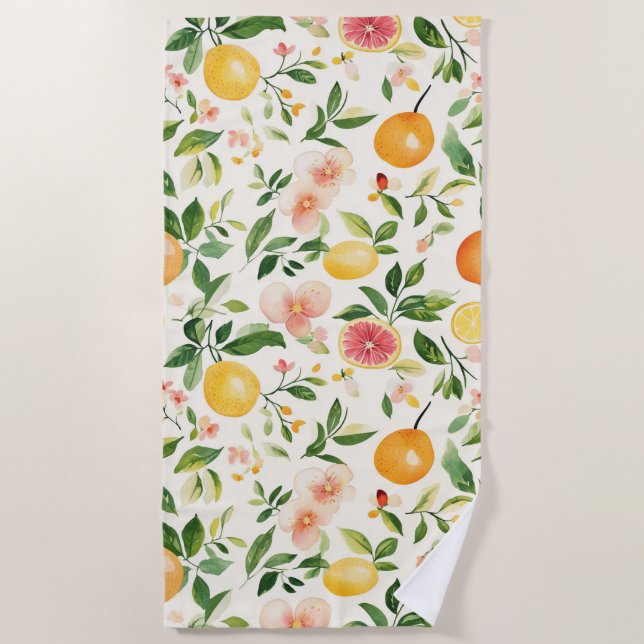 Blumen & Früchte Strandtuch (Vorderseite)