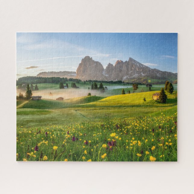 Blumen | Frühjahrsalpe di Siusi Langkofel Puzzle (Horizontal)
