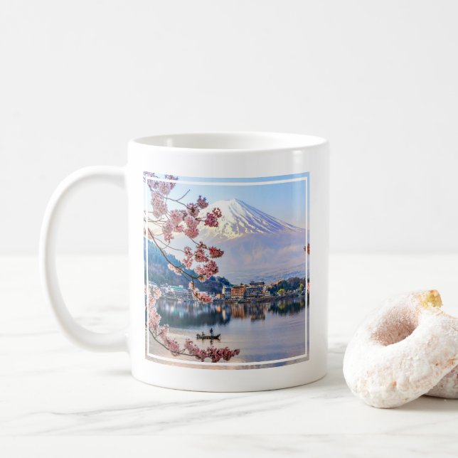 Blumen | Frühjahrskirsche blüht Japan Kaffeetasse (Mit Donut)