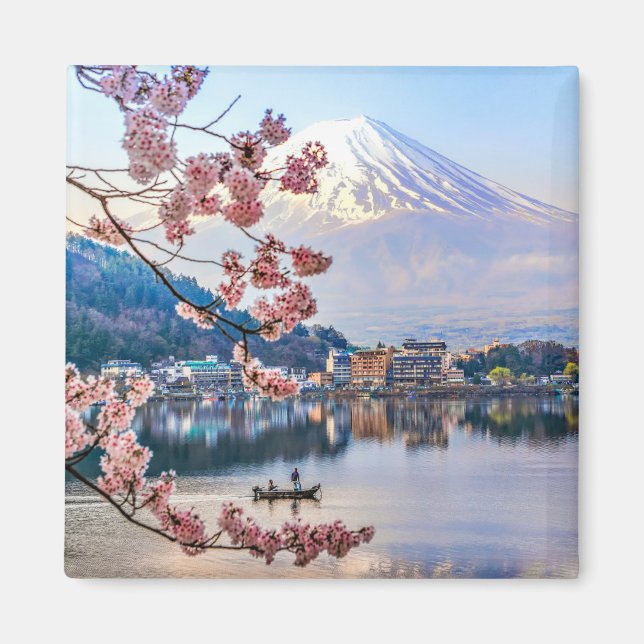 Blumen | Frühjahrskirsche blüht Japan Magnet (Vorne)