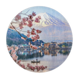 Blumen   Frühjahrskirsche blüht Japan Schneidebrett