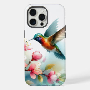 Blumen-/Frühlings-Kolibri-Kunstwerk iPhone 15 Pro Max Hülle