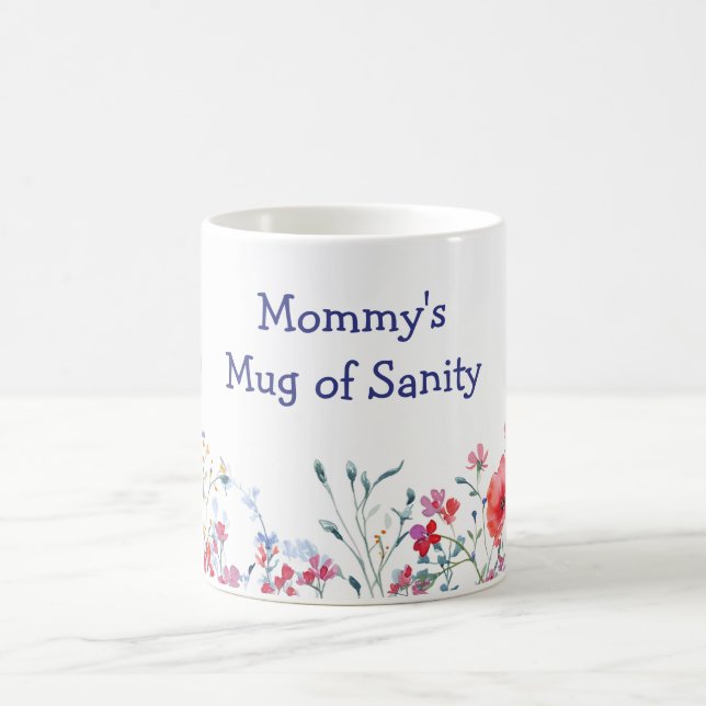 Blumen für Mamis Vernunft Wilde Blumen Muttertag Kaffeetasse (Mittel)