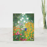 Blumen-Garten-Anmerkungs-Karte Gustav Klimt Karte<br><div class="desc">Blumen-Gartenanmerkungskarte Gustav Klimt. Ölmalerei auf Leinwand ab 1907. Abgeschlossen während seiner goldenen Phase, ist Blumen-Garten eine von Klimts berühmtesten Landschaftsmalereien. Die Sommerfarbexplosion weiter in dieser Arbeit mit einer schönen Mischung der orange, roten, lila, blauen, rosa und weißen Blüten. Ein großes Geschenk für Fans von Gustav Klimt, von Kunst nouveau, von...</div>