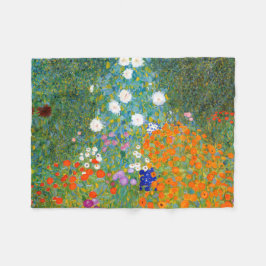 Blumen-Garten durch Vintages Blumen Gustav-Klimt Fleecedecke