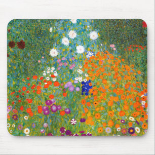 Blumen-Garten durch Vintages Blumen Gustav-Klimt Mousepad