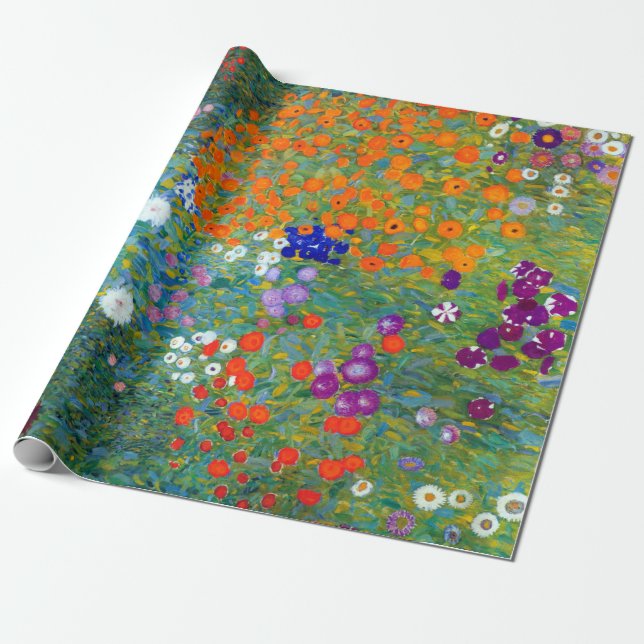 Blumen-Garten Gustav Klimt Geschenkpapier (Ungerollt)
