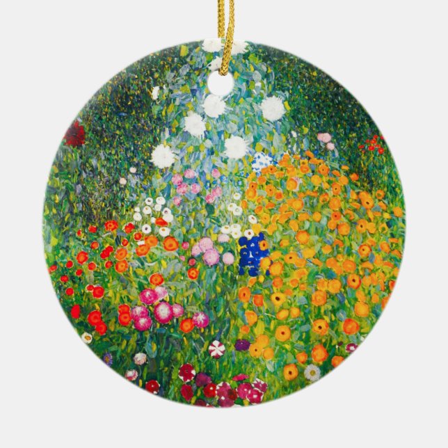 Blumen-Garten-Verzierung Gustav Klimt Keramikornament (Vorne)