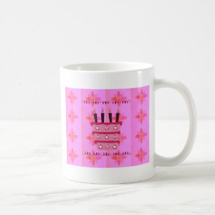 Blumen-Geburtstagstorte für Sie/Mädchen Kunstprint Kaffeetasse