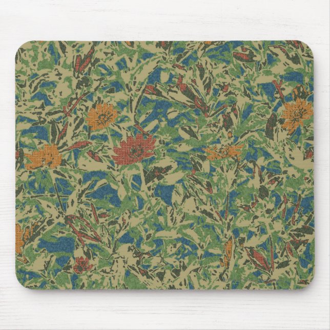 Blumen gegen Blatttarnungsmuster Mousepad (Vorne)