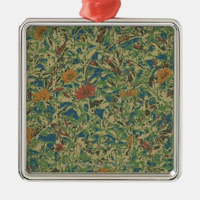 Blumen gegen Blatttarnungsmuster Ornament Aus Metall (Vorne)