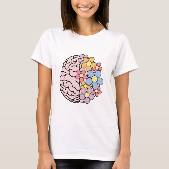 Blumen-Geist Gehirn T-Shirt (Vorderseite)