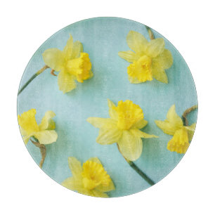 Blumen   Gelbe Daffodien Schneidebrett