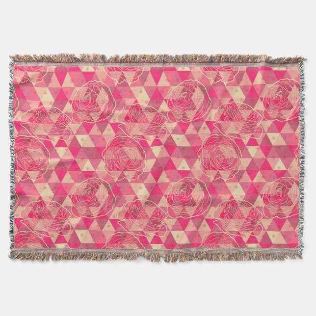 Blumen geometrisches Muster Decke (Vorderseite)