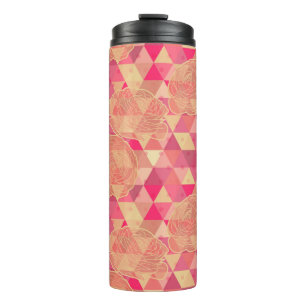 Blumen geometrisches Muster Thermosbecher