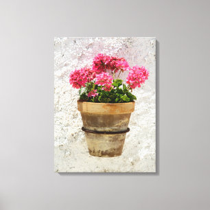 Blumen Geranium in Blume in Pot Leinwanddruck
