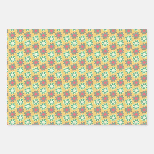 Blumen Geschenkpapier Set (Vorderseite)