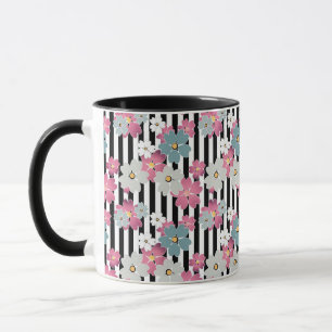 Blumen, gestreift tasse