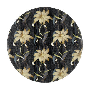 Blumen gestreifte Luxus: 3D Vintage. Schneidebrett