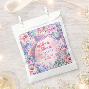 Blumen Glitter Meerjungfrau Schwanz 5. Geburtstag Geschenktütchen