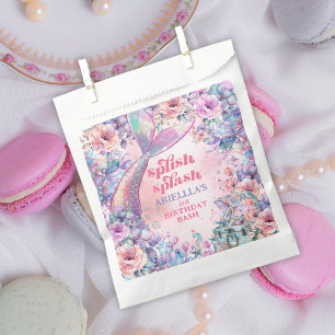 Blumen Glitter Meerjungfrauenschwanz 3. Geburtstag Geschenktütchen