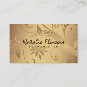 Blumen   Golden Visitenkarte