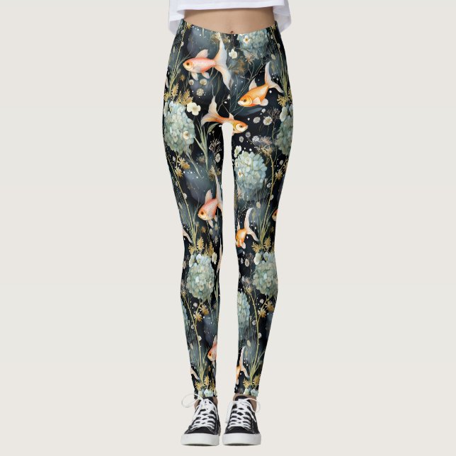 Blumen: Goldfish Pond Leggings (Vorderseite)