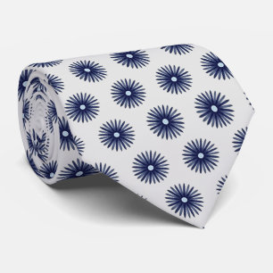 Blumen Grafik Muster Blau Krawatte