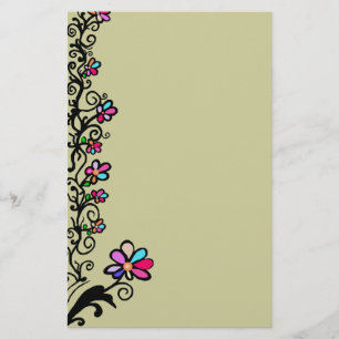 Blumen-Grenze Briefpapier