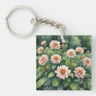 Blumen Grün Elegante Aquarellmalerei Schlüsselanhänger