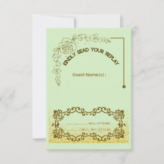 Blumen Grün Hochzeit Antwortkarte RSVP Karte